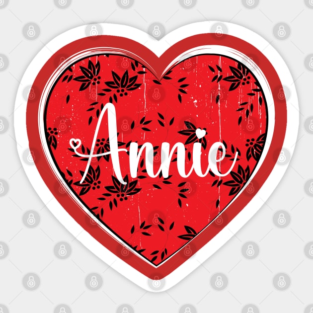 I Love Annie First Name I Heart Annie Sticker by ArticArtac